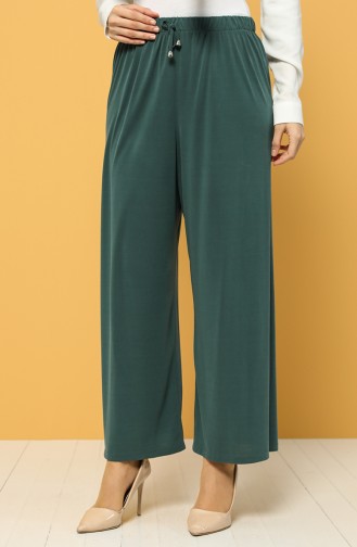 Modal Kumaş Beli Lastikli Pantolon 1317-02 Yeşil