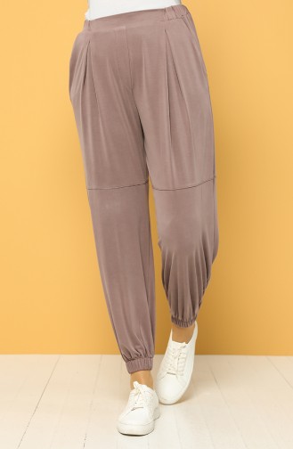 Modal Fabric Elastic Trousers 2185-05 Dried Rose 2185-05