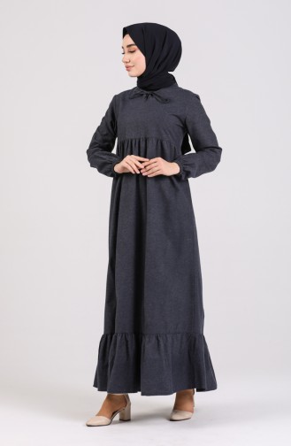 Büzgülü Elbise 1428-01 Lacivert