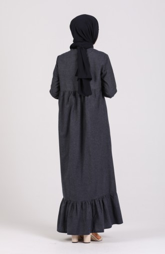 Navy Blue Hijab Dress 1428-01
