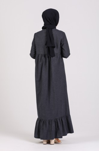 Dunkelblau Hijab Kleider 1428-01