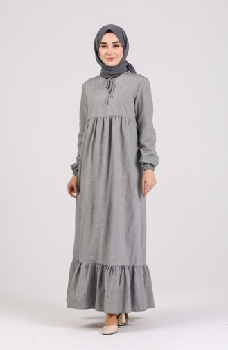 Gray Hijab Dress 1428-02