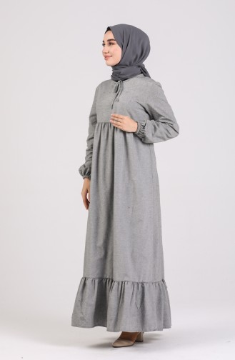 Gray Hijab Dress 1428-02