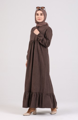 Pleated Dress 1428-04 Brown 1428-04