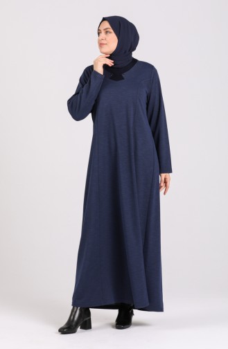 Dunkelblau Hijab Kleider 4739-02