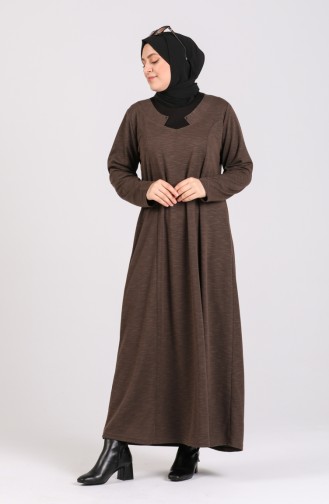 Dunkel-Nerz Hijab Kleider 4739-04