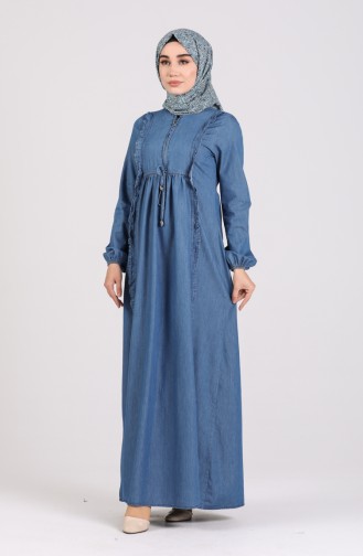 Robe Hijab Bleu Jean 4141-01