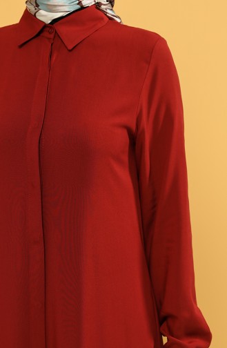 Gizli Düğmeli Tunik 8270-02 Bordo