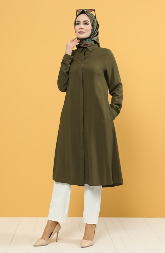 Gizli Düğmeli Tunik 8270-05 Haki