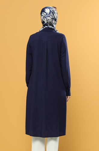 Gizli Düğmeli Tunik 8270-06 Lacivert