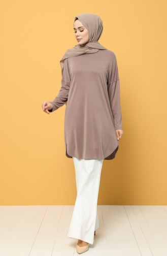 Modal Fabric Bat Sleeve Tunic 1316-01 Dried Rose 1316-01