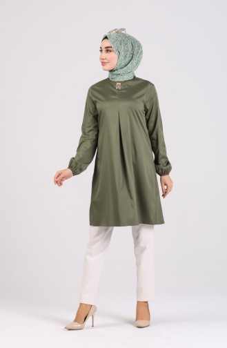 Kolu Lastikli A Pile Tunik 3011-03 Haki
