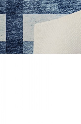 Dekoratif Modern Kaymaz Taban Halı 100 X 150 Cmhmnt104Mavi