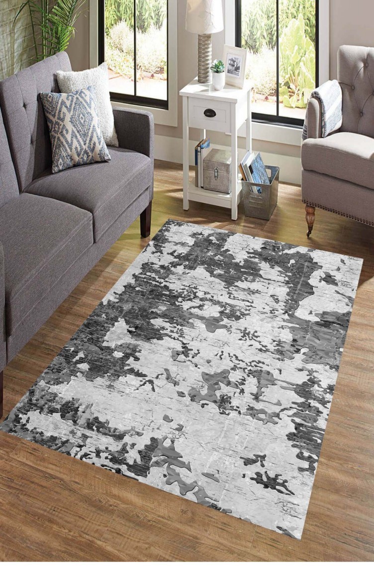 Dekoratif Modern Kaymaz Taban Halı 100 X 200 Cmexfab236Gri