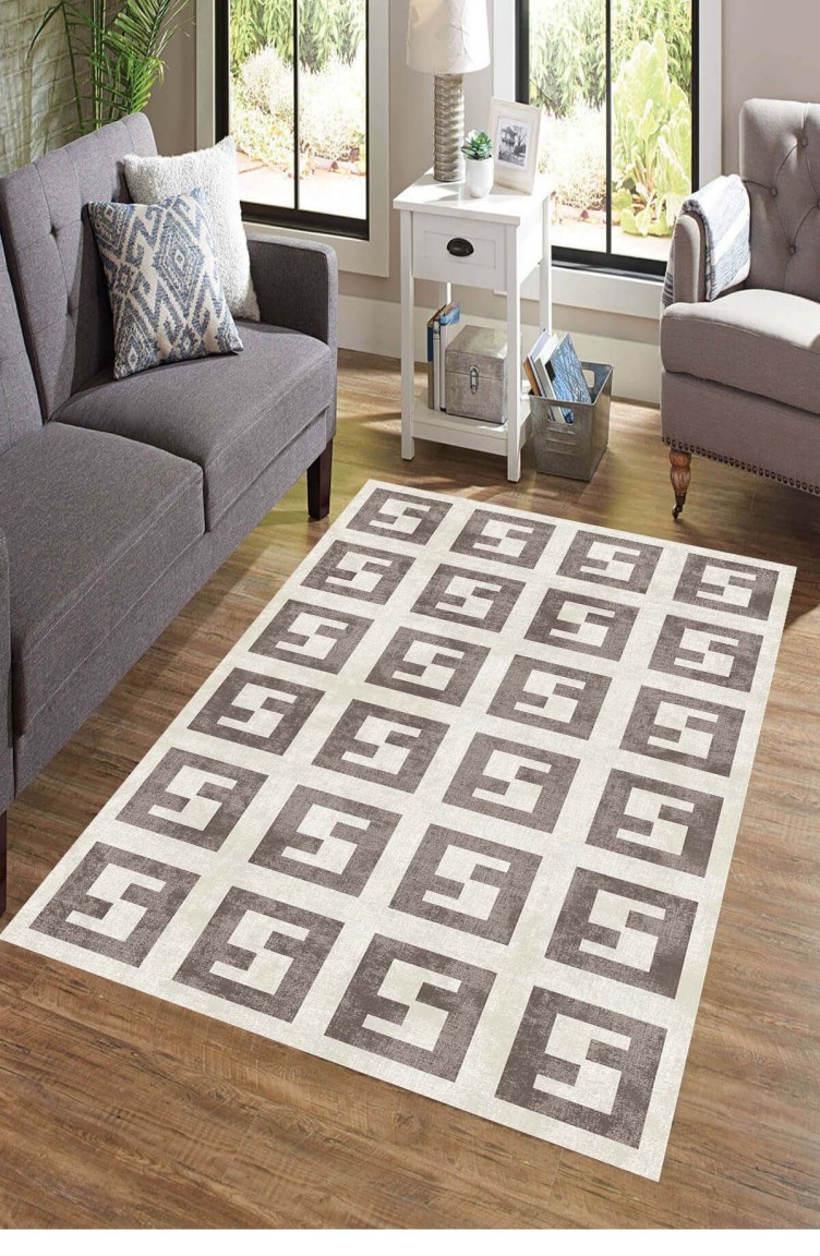 Dekoratif Modern Kaymaz Taban Hali 80 X 120 Cmexfab249krem Sefamerve
