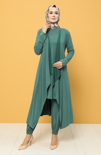 Modal Fabric Elastic Trousers 2185-03 Green 2185-03