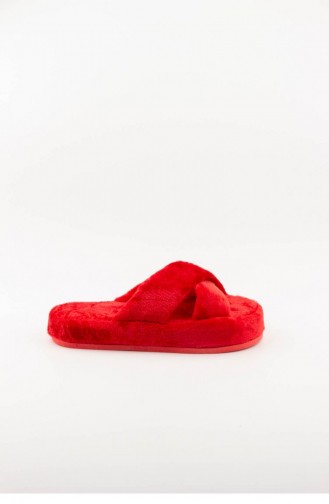 Red Women`s House Slippers 3576.MM KIRMIZI