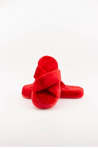 Red Women`s House Slippers 3576.MM KIRMIZI