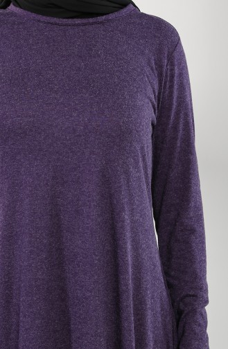 Side-tie Cotton Tunic 7878-06 Purple 7878-06