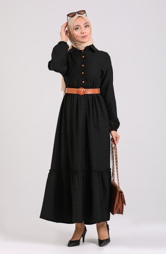 Belted Dress 4329-01 Black 4329-01