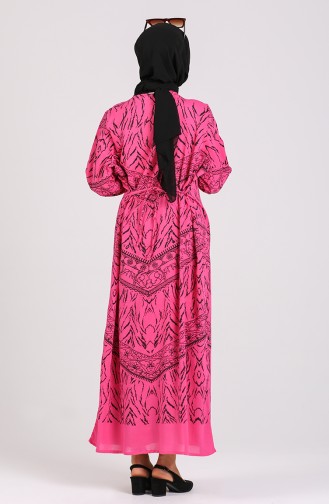 Fuchsia Hijab Dress 4444-06