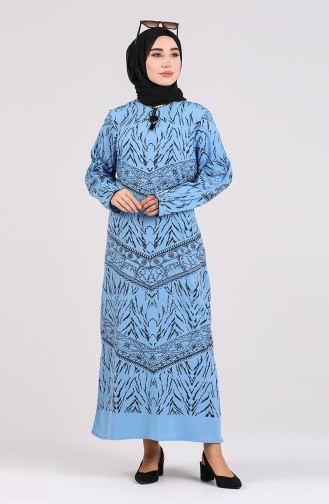 Indigo Hijab Dress 4444-06