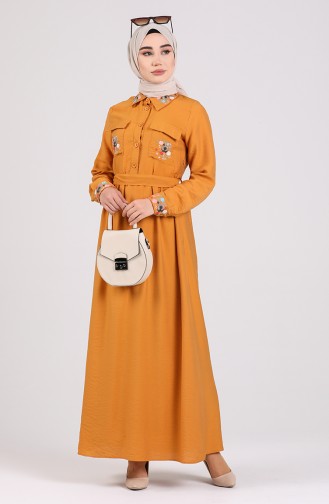 Robe Hijab Moutarde 8067-01