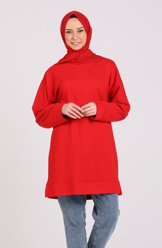 Halkali Tunik Modeli Kirmizi