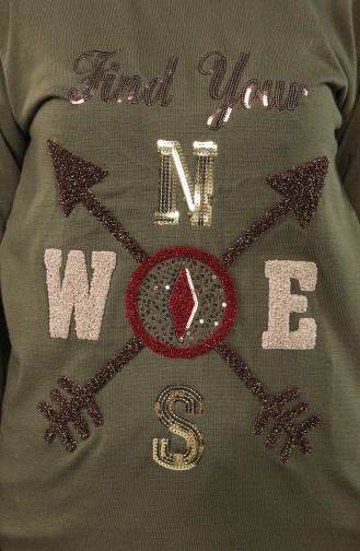 Knitwear Embroidered Tunic 55222C-01 Khaki 55222C-01