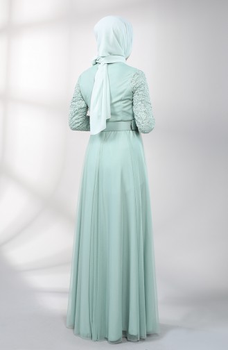 Belted Evening Dress 5353-02 Sea Green 5353-02