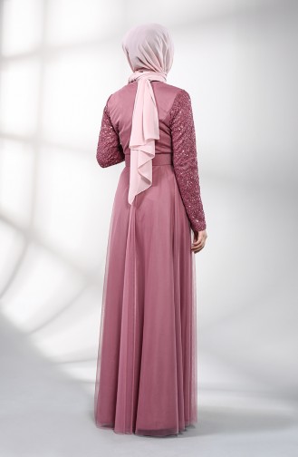 Beige-Rose Hijab-Abendkleider 5353-01