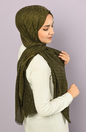 Elt Lüks Nopeli Koton Şal 2510A-05 Haki