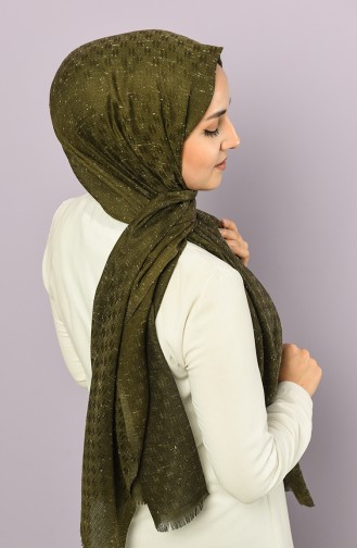Elt Lüks Nopeli Koton Şal 2510A-05 Haki