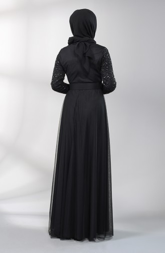 Belted Evening Dress 5353-05 Black 5353-05