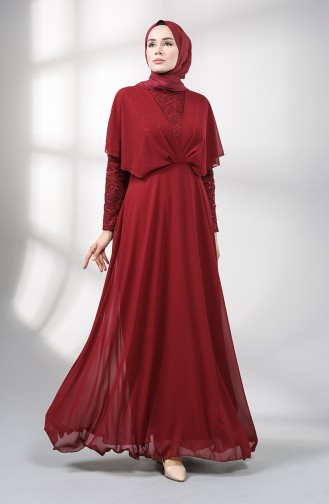 Claret red İslamitische Avondjurk 5399-02