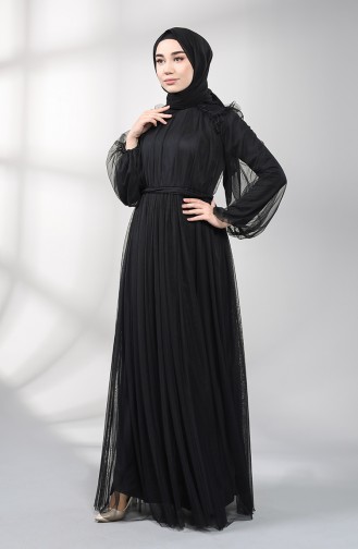Schwarz Hijab-Abendkleider 5400-02