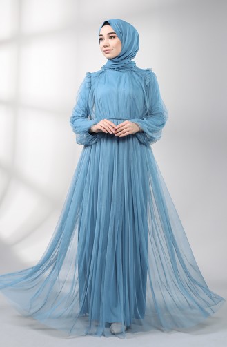 Indigo Hijab-Abendkleider 5400-04