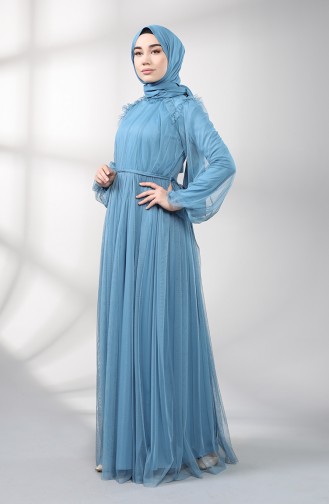 Indigo Hijab-Abendkleider 5400-04