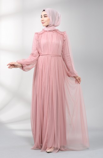 Beige-Rose Hijab-Abendkleider 5400-05