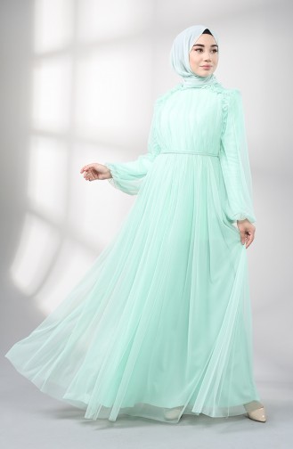 Minzengrün Hijab-Abendkleider 5400-06