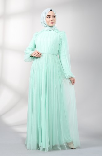 Mint green İslamitische Avondjurk 5400-06