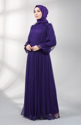 Lila Hijab-Abendkleider 5400-07