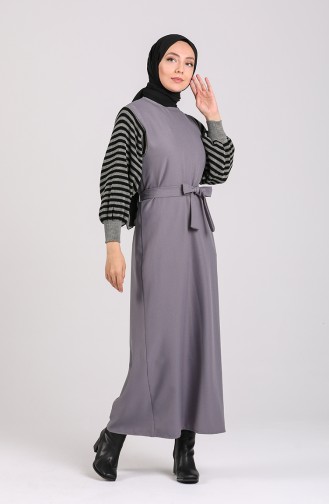 Grau Hijab Kleider 0074-02