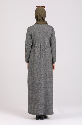 Grau Hijab Kleider 0386-03