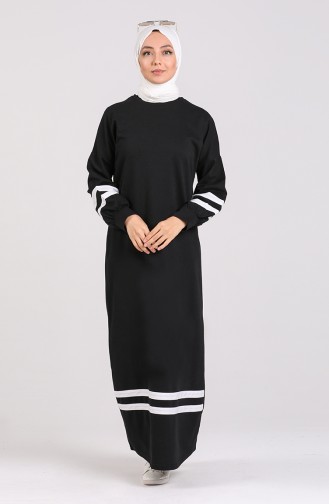 Striped Sports Dress 1002-01 Black 1002-01