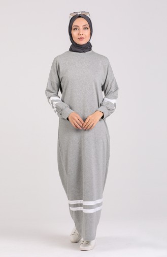 Striped Sports Dress 1002-02 Gray 1002-02