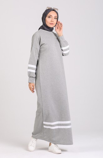Grau Hijab Kleider 1002-02