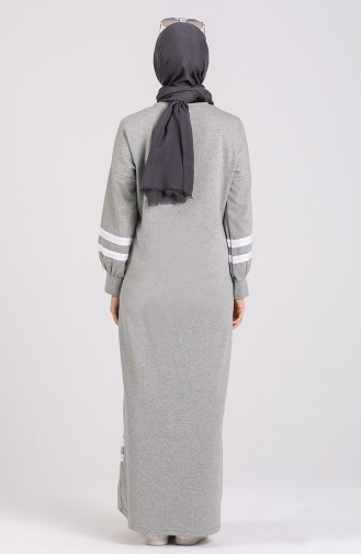 Grau Hijab Kleider 1002-02