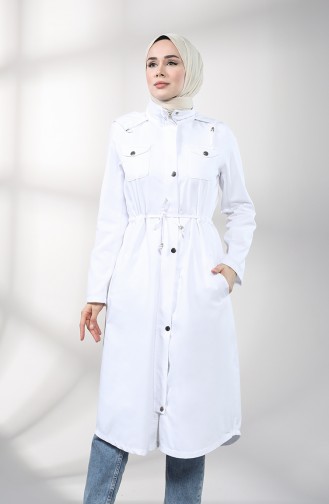 White Trench Coats Models 1259-02
