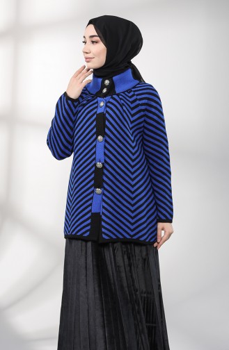 Saks-Blau Strickjacke 4211-11